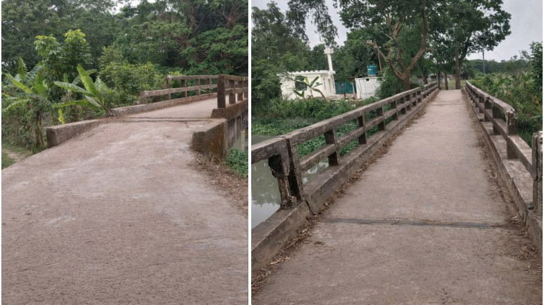 একটি সেতুর দুরবস্থায় ভুগছে আটটি গ্রামের হাজারো মানুষ।